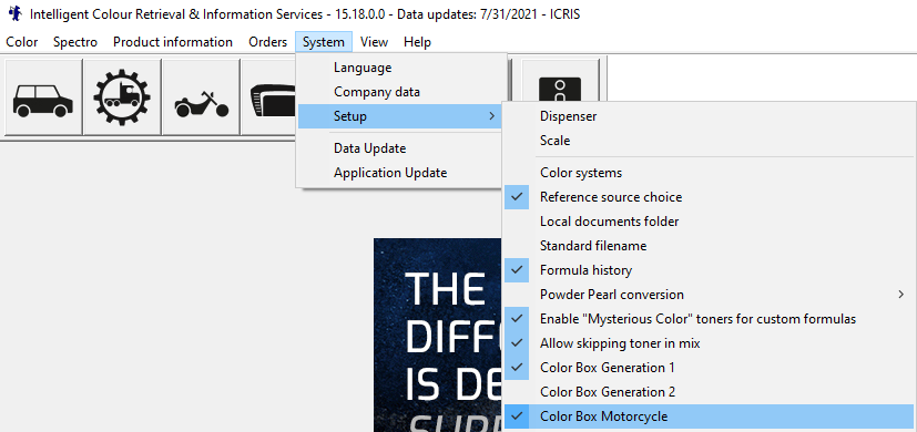 ICRIS Colour Box Motorcycle