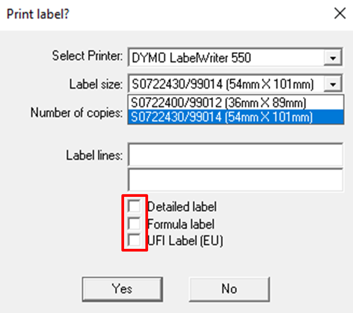 Print Label in ICRIS