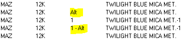 Alternate formulas in ICRIS