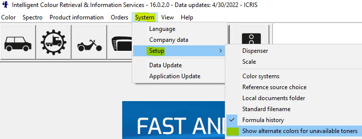 Disable alternate formulas in ICRIS