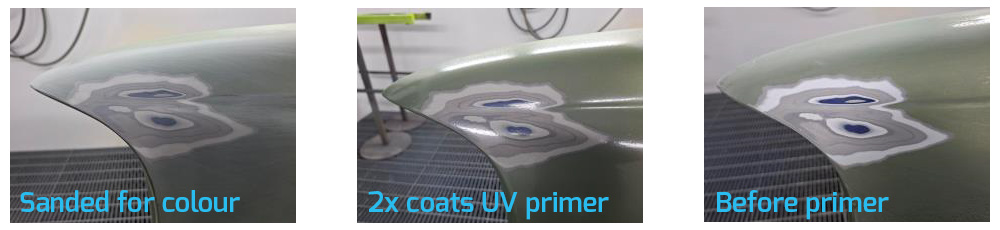 Steps using the DeBeer 1-380 1K UV Primer